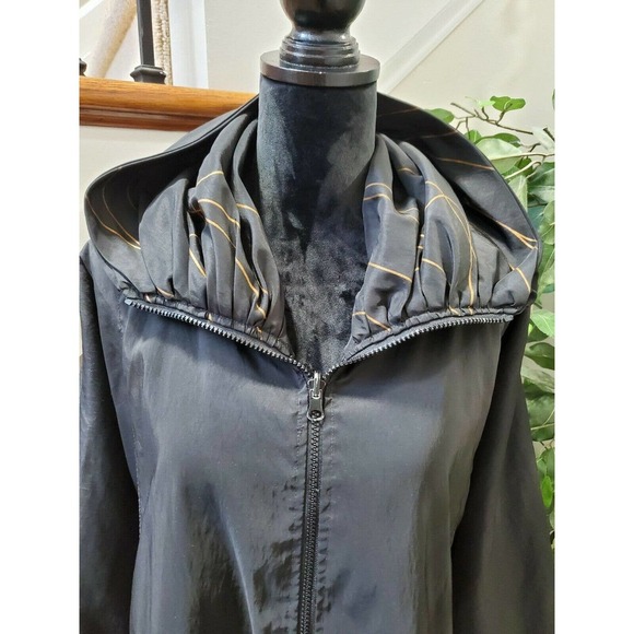 Bag It Women's Black Polyester Long Sleeve Full Zip Front Casual Jacket Size L - Picture 2 of 8